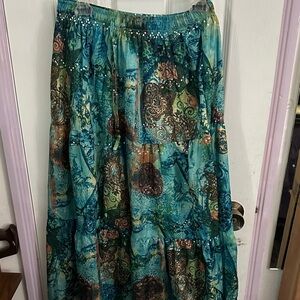 Elegant Multicolor Maxi Skirt